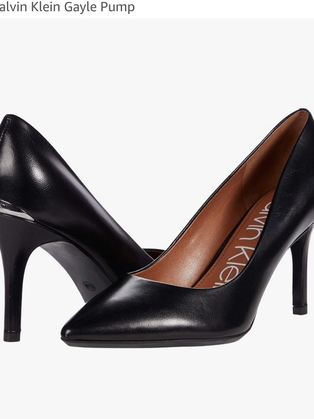 Calvin Klein Gayle Black Leather Pump Size 8 1/2 8.5 Women's